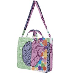 Brain-heart-balance-emotion Square Shoulder Tote Bag by Sudhe