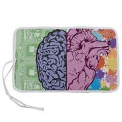 Brain-heart-balance-emotion Pen Storage Case (l) by Sudhe