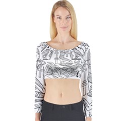 Egyptian-hieroglyphics-history-seb Long Sleeve Crop Top by Sudhe