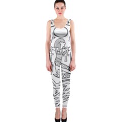 Egyptian-hieroglyphics-history-seb One Piece Catsuit by Sudhe