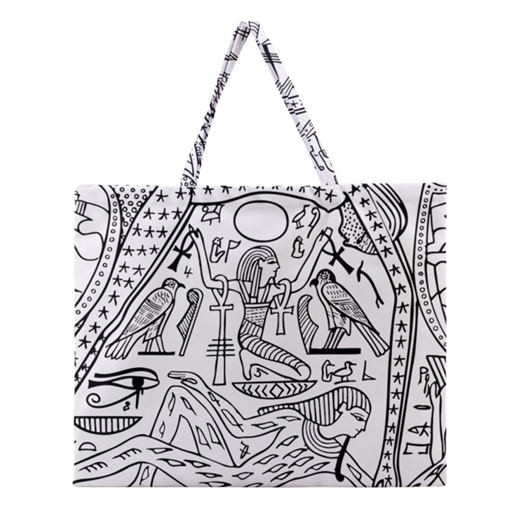 Egyptian-hieroglyphics-history-seb Zipper Large Tote Bag