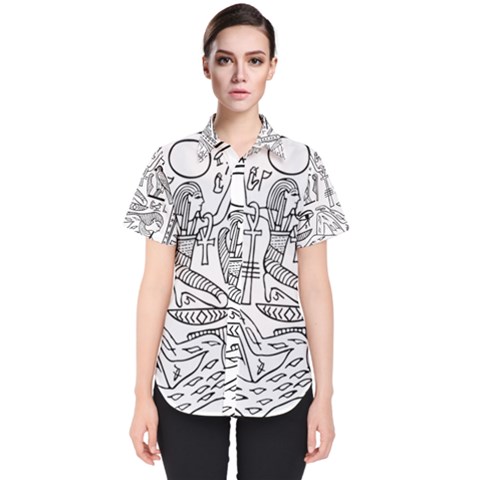 Egyptian-hieroglyphics-history-seb Women s Short Sleeve Shirt by Sudhe