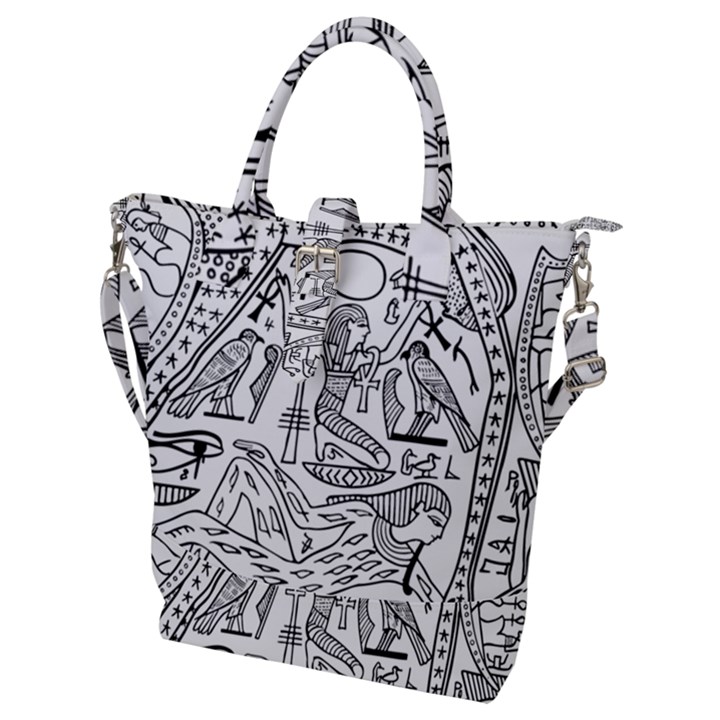 Egyptian-hieroglyphics-history-seb Buckle Top Tote Bag