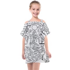 Egyptian-hieroglyphics-history-seb Kids  One Piece Chiffon Dress by Sudhe