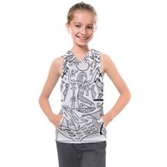 Egyptian-hieroglyphics-history-seb Kids  Sleeveless Hoodie by Sudhe