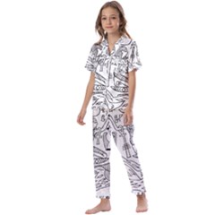 Egyptian-hieroglyphics-history-seb Kids  Satin Short Sleeve Pajamas Set