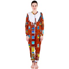 Town-buildings-old-brick-building Onepiece Jumpsuit (ladies)  by Sudhe