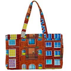 Town-buildings-old-brick-building Canvas Work Bag by Sudhe