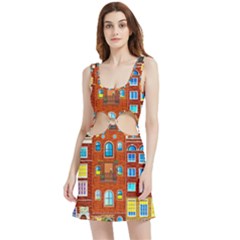 Town-buildings-old-brick-building Velvet Cutout Dress