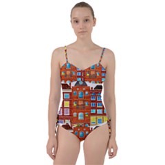 Town-buildings-old-brick-building Sweetheart Tankini Set by Sudhe