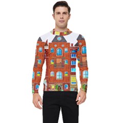 Town-buildings-old-brick-building Men s Long Sleeve Rash Guard by Sudhe