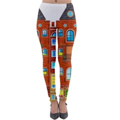 Town-buildings-old-brick-building Lightweight Velour Leggings by Sudhe