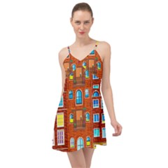 Town-buildings-old-brick-building Summer Time Chiffon Dress by Sudhe