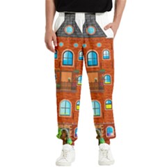 Town-buildings-old-brick-building Men s Elastic Waist Pants by Sudhe