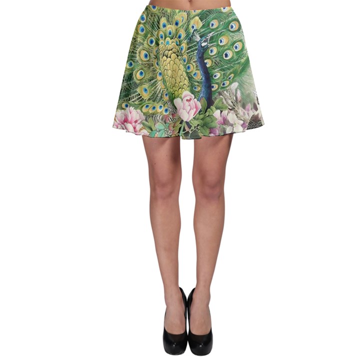 Peafowl Peacock Feather-beautiful Skater Skirt