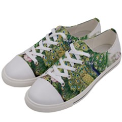 Peafowl Peacock Feather-beautiful Women s Low Top Canvas Sneakers