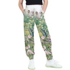 Peafowl Peacock Feather-beautiful Kids  Elastic Waist Pants by Sudhe