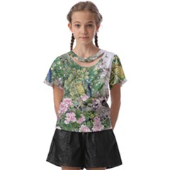 Peafowl Peacock Feather-beautiful Kids  Front Cut Tee by Sudhe