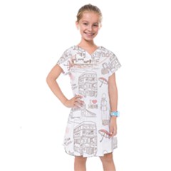 London-paris-drawing-vector-london-comics Kids  Drop Waist Dress by Sudhe