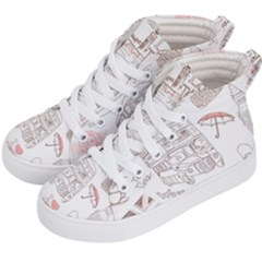 London-paris-drawing-vector-london-comics Kids  Hi-top Skate Sneakers by Sudhe