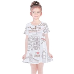 London-paris-drawing-vector-london-comics Kids  Simple Cotton Dress by Sudhe