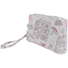 London-paris-drawing-vector-london-comics Wristlet Pouch Bag (small) by Sudhe