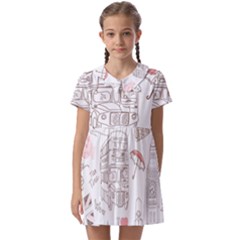 London-paris-drawing-vector-london-comics Kids  Asymmetric Collar Dress