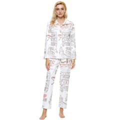 London-paris-drawing-vector-london-comics Womens  Long Sleeve Pocket Pajamas Set