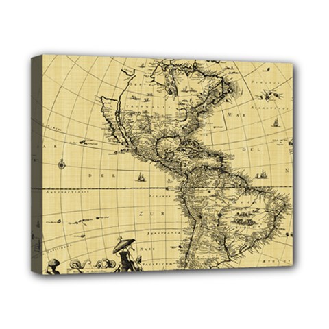 Map-vintage-old-ancient-antique Canvas 10  X 8  (stretched) by Sudhe