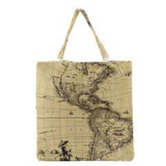 Map-vintage-old-ancient-antique Grocery Tote Bag by Sudhe