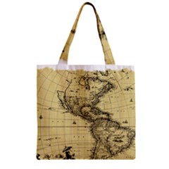 Map-vintage-old-ancient-antique Zipper Grocery Tote Bag by Sudhe