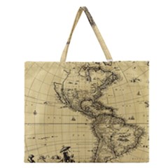 Map-vintage-old-ancient-antique Zipper Large Tote Bag by Sudhe