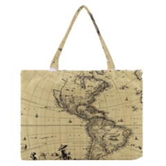 Map-vintage-old-ancient-antique Zipper Medium Tote Bag by Sudhe