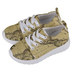 Map-vintage-old-ancient-antique Kids  Lightweight Sports Shoes by Sudhe