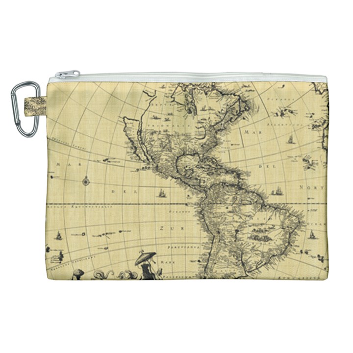 Map-vintage-old-ancient-antique Canvas Cosmetic Bag (XL)