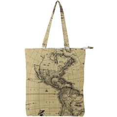 Map-vintage-old-ancient-antique Double Zip Up Tote Bag by Sudhe