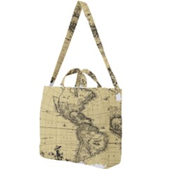 Map-vintage-old-ancient-antique Square Shoulder Tote Bag by Sudhe