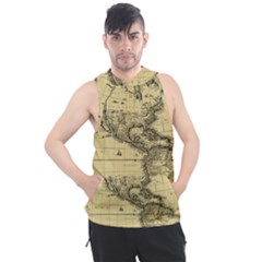 Map-vintage-old-ancient-antique Men s Sleeveless Hoodie by Sudhe