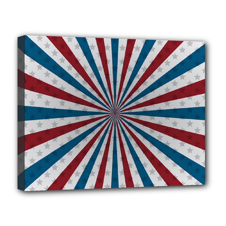 Usa-deco-background Canvas 14  x 11  (Stretched)