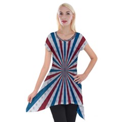 Usa-deco-background Short Sleeve Side Drop Tunic by Sudhe