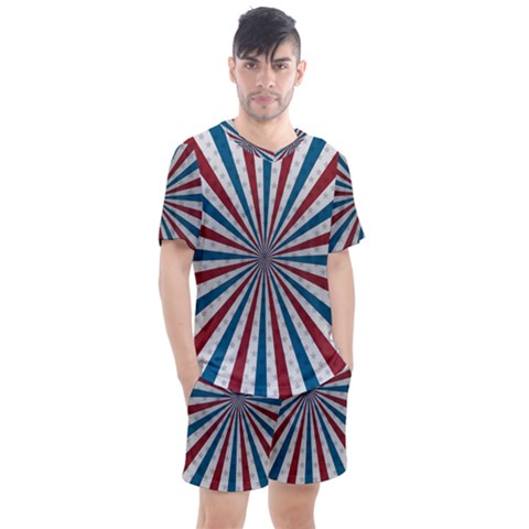 Usa-deco-background Men s Mesh Tee And Shorts Set by Sudhe