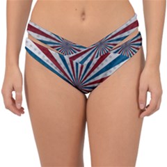 Usa-deco-background Double Strap Halter Bikini Bottom