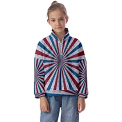 Usa-deco-background Kids  Half Zip Hoodie