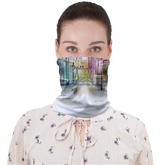 Drawing-watercolor-painting-city Face Covering Bandana (adult) by Sudhe