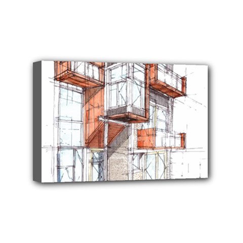 Rag-flats-onion-flats-llc-architecture-drawing Graffiti-architecture Mini Canvas 6  X 4  (stretched) by Sudhe