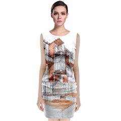 Rag-flats-onion-flats-llc-architecture-drawing Graffiti-architecture Classic Sleeveless Midi Dress