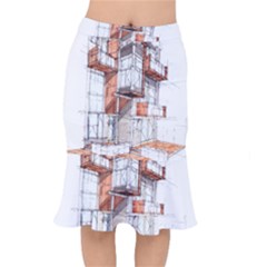 Rag-flats-onion-flats-llc-architecture-drawing Graffiti-architecture Short Mermaid Skirt by Sudhe