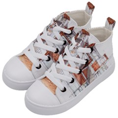 Rag-flats-onion-flats-llc-architecture-drawing Graffiti-architecture Kids  Mid-top Canvas Sneakers by Sudhe