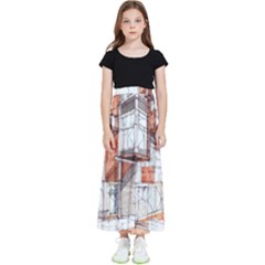 Rag-flats-onion-flats-llc-architecture-drawing Graffiti-architecture Kids  Flared Maxi Skirt by Sudhe