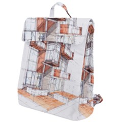 Rag-flats-onion-flats-llc-architecture-drawing Graffiti-architecture Flap Top Backpack by Sudhe